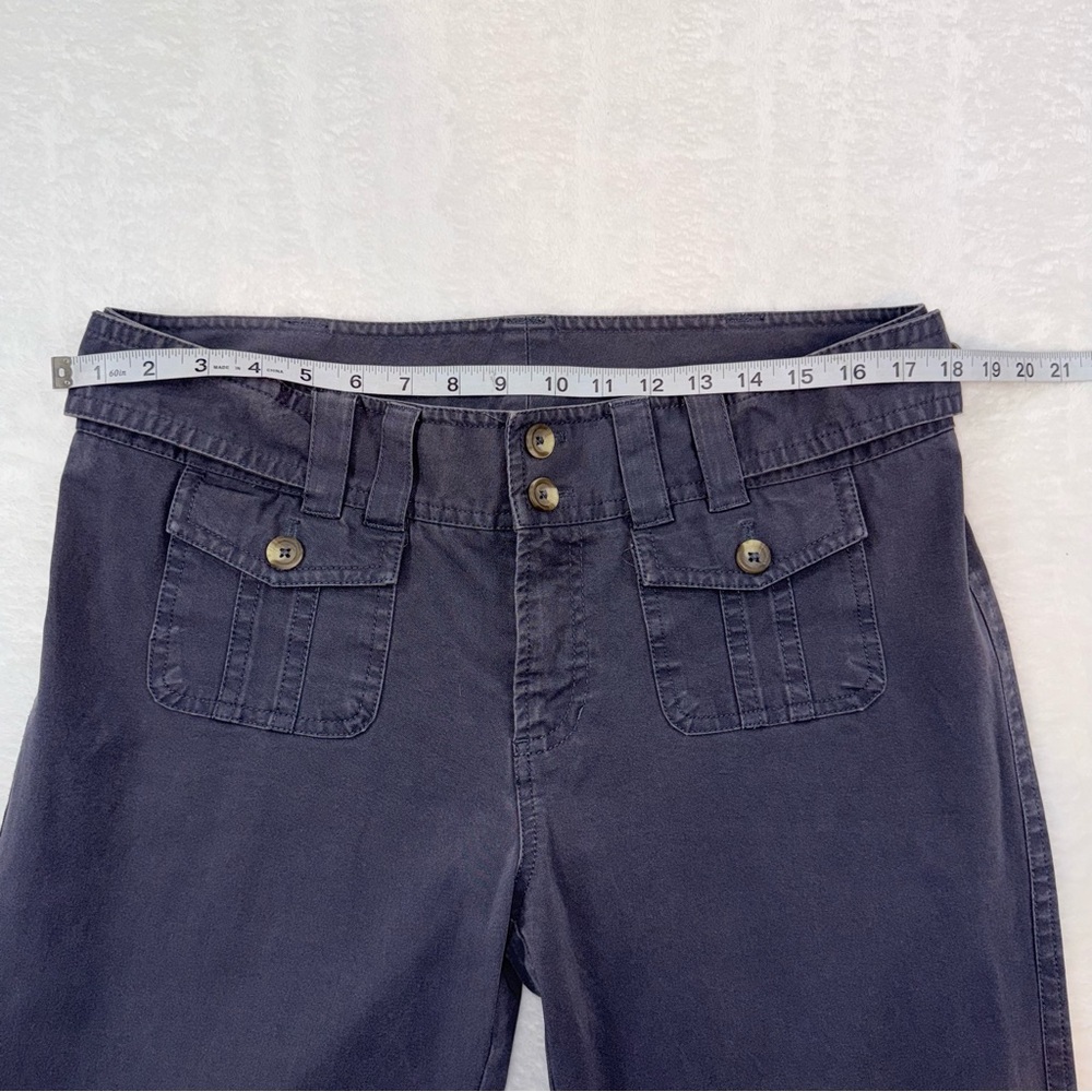 SUNDANCE Alberta Cotton Straight Leg Chino Trousers Size 10 Gray Boho Relaxed - Picture 7 of 9
